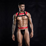 Men Sexy Bandage Underwear Leather Suit TZKX20208