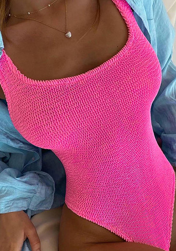 Frauen-Sommer-Rosen-beiläufiger Träger-ärmelloser fester Bodysuit