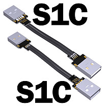 6A USB 2.0 Cable Flat Thin USB Male Female Data Short Extension Cable Double Angle USB2.0 Extender for PC TV USB Extension Cable