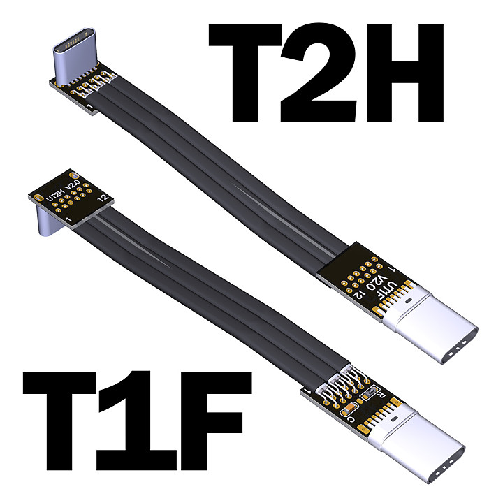 USB 2.0 Type C To Type C Flat Charging Data Extension Cable 0.48G/bps Fold 90 Degree Larging Current 6A USB C Male Female Cord