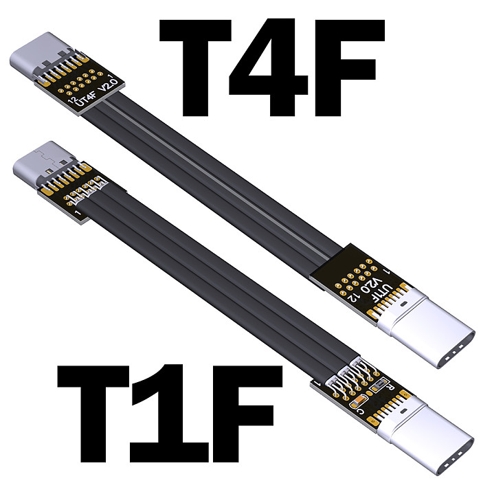 USB 2.0 Type C To Type C Flat Charging Data Extension Cable 0.48G/bps Fold 90 Degree Larging Current 6A USB C Male Female Cord