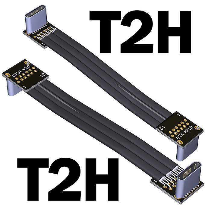 USB 2.0 Type C To Type C Flat Charging Data Extension Cable 0.48G/bps Fold 90 Degree Larging Current 6A USB C Male Female Cord