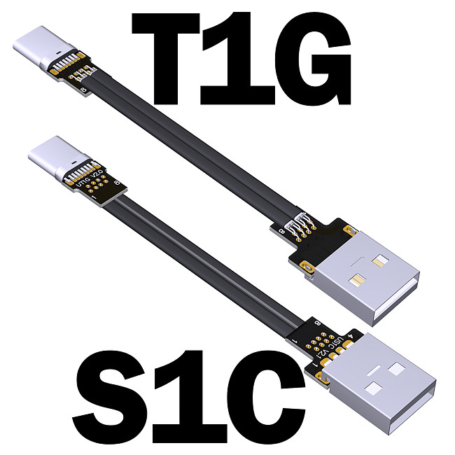 6A USB Type C Double 90 Degree USB A Cable Ribbon Flat Angled Up Down USB 2.0 Type-C Fast Charging Data Cable