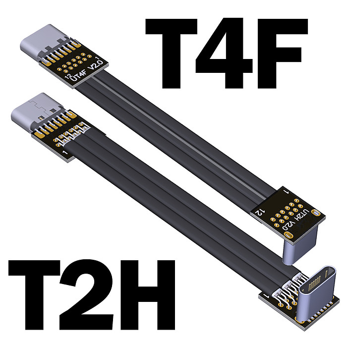 USB 2.0 Type C To Type C Flat Charging Data Extension Cable 0.48G/bps Fold 90 Degree Larging Current 6A USB C Male Female Cord