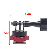 Aluminum Alloy Universal Cold Shoe Adapter Camera Mounting Bracket Holder 1/4 Thread Hole for GoPro10/9/8 for Dji Action 2