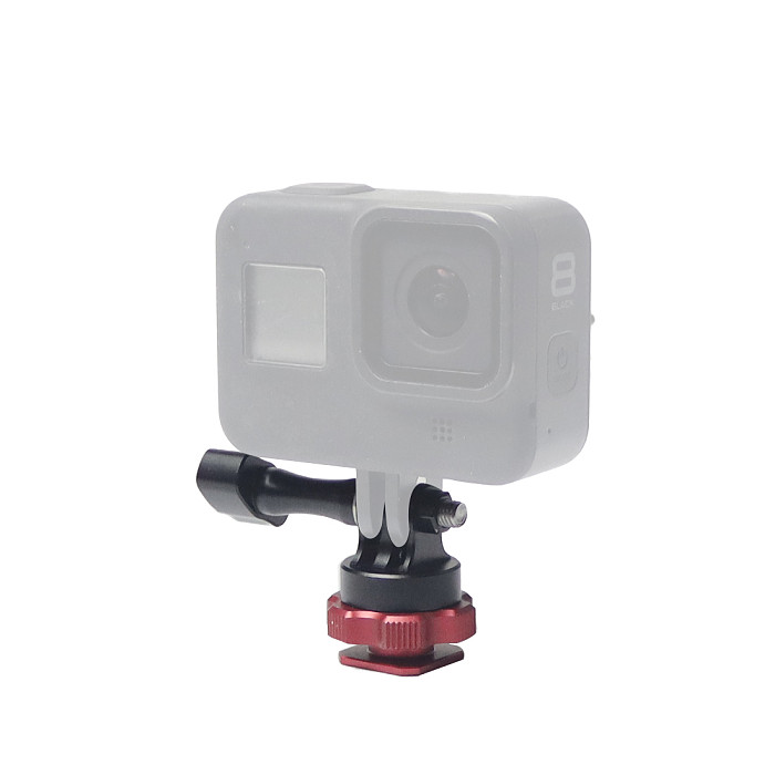 Aluminum Alloy Universal Cold Shoe Adapter Camera Mounting Bracket Holder 1/4 Thread Hole for GoPro10/9/8 for Dji Action 2