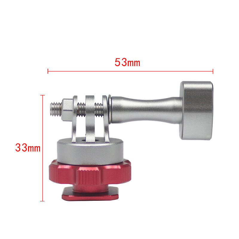 Aluminum Alloy Universal Cold Shoe Adapter Camera Mounting Bracket Holder 1/4 Thread Hole for GoPro10/9/8 for Dji Action 2