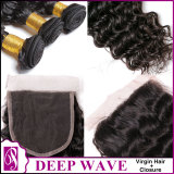 Deep Wave Virgin Hair With Closure 3+1