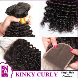 Kinky Curl Virgin Hair With Closure 3+1