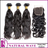Natural Wave Virgin Hair With Closure 3+1