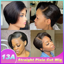 13x4 Straight Pixie Cut Wig