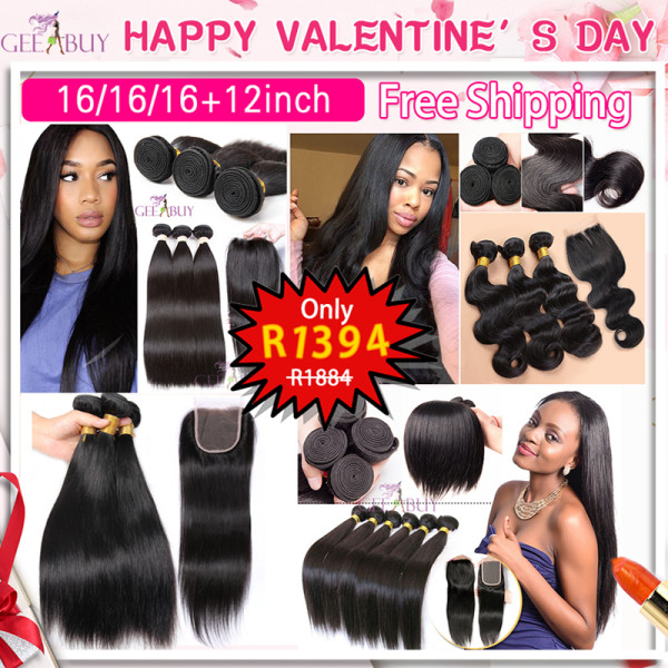 10A Virgin Hair 3bundles with closure(2-3days FREE DELIVERY)