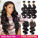 Peruvian/Brazilian Body Wave 3 Bundles With Closure