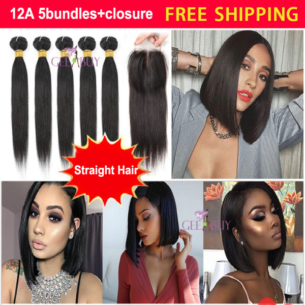 Laybuy Accept Flash Sale!Free Shipping Straight Hair 5bundles plus closure  at lowest price