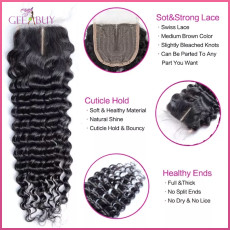 Frontal  Curly Wave Lace Closure Middle part