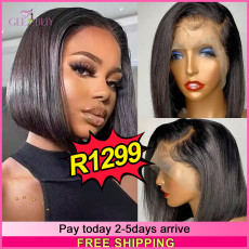 Just Wear and Go Gluess 13x4 Ear to Ear Straight Frontal Bob Lace Wig (H525)