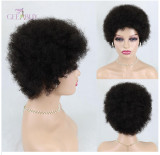 13A Short Afro Curl Wig 100%Human Hair for Black Women(H501)