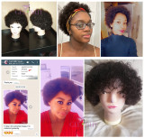 13A Short Afro Curl Wig 100%Human Hair for Black Women(H501)
