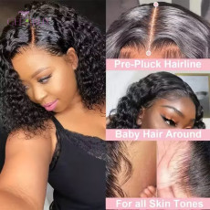 Combo Sale 12inch Curly 13x4 glueless front wig+Pixiel Cut Straight front wig Brazilian Hair