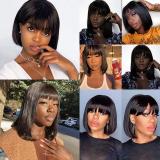 13A Straight Fringe Wig 12in-Machine Made