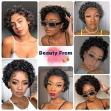 13A Glueless Pixie Curly Wig-13x1 Frontal Lace