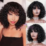 13A Curly/Water Curly Fringe Wig 10-12in-Machine Made