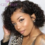 Glueless Bob Water Curly/Curly Wig 10-12In 13A- 4x4 Frontal Lace Wigs