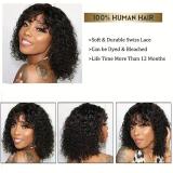 13A Curly/Water Curly Fringe Wig 10-12in-Machine Made