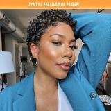 13A  Afro Curly Pixie Wig-Machine Made