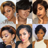 13A Glueless Pixie Straight Wig-13x4 Full Frontal