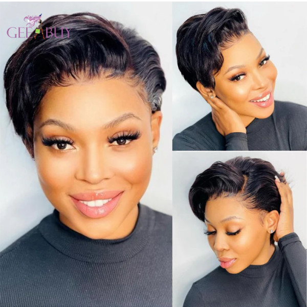 13A Glueless Pixie Straight Wig-13x4 Full Frontal