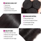 13A Straight 4 Bundles Total 200g with Midway Closure(2x6)