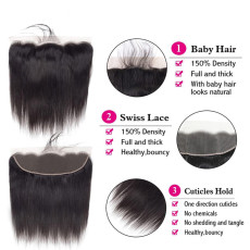 13A Straight 4 Bundles Total 200g With Ear Closure(13x4)