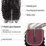 13A Kinky Curly 4 Bundles Total 200g with Midway Closure(4x4x1)