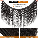 13A Deep Wave 4 Bundles Total 200g With Ear Closure(13x4)