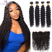 13A Deep Wave 4 Bundles Total 200g With Ear Closure(13x4)