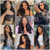 13A Body Wave 4 Bundles Total 200g With Midway Closure(4x4x1)