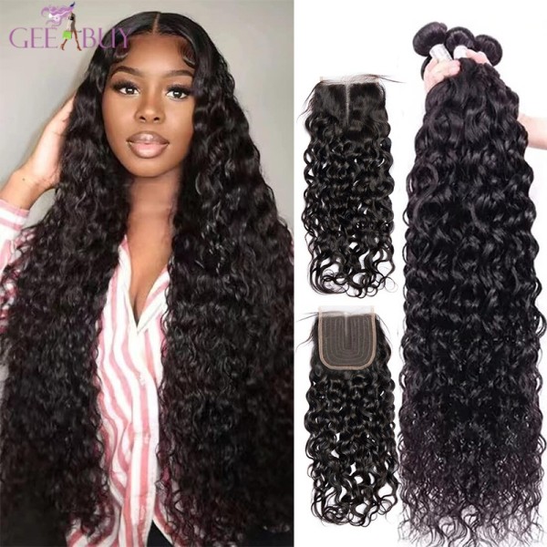 13A Curly Wave 4 Bundles Total 200g with Midway Closure(4x4x1)