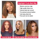 13A Highlight Water Wave Bob Wigs-13x4 Glueless Full Frontal Wig 12-20in P4/27#