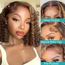 13A Highlight Water Wave Bob Wigs-13x4 Glueless Full Frontal Wig 12-20in P4/27#