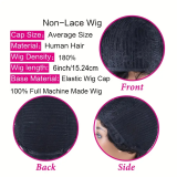 13A Short Pixie Cut Straight Hair Wig-Machine Made Wigs With Bangs