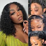 2 Wig Combo Special- Full Frontal Wig 8in Straight+12in Curly Bob Wig