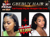 2 Wig Combo Special- Full Frontal Wig 8in Straight+12in Curly Bob Wig