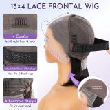 2 Wig Combo Special- Full Frontal Wig 8in Straight+12in Curly Bob Wig
