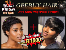 2 Wig Combo Special- Afro Curly Wig&Pixie Straight Machine Mad Wig