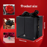 Möbius Necklace with Red Rose and Gift Box