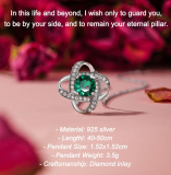 Möbius Necklace with Red Rose and Gift Box