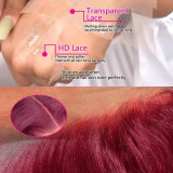 Color Wig 99J Burgundy 13A Glueless 13x4 Full Frontal Lace Wig-Straight