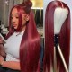 Color Wig 99J Burgundy 13A Glueless 13x4 Full Frontal Lace Wig-Straight