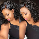 13AGlueless Brazilian Bob Curly Weave Frontal Wig14 -13x4 Full Frontal